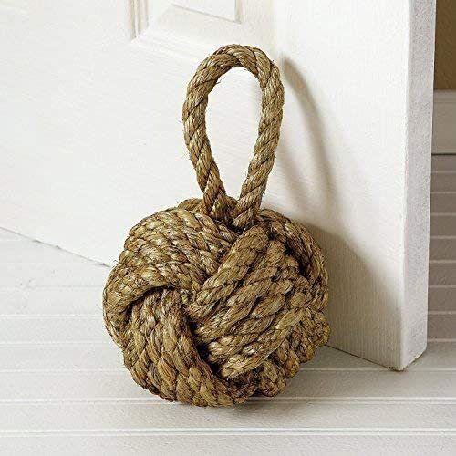 Brown Nauticalmart Marseille Rope Knot Jute Rope Door Stopper 10-In