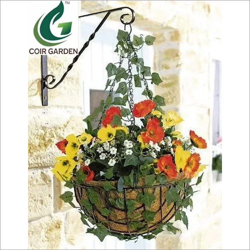 Coir Garden 6 Inch Coir Hanging Basket - Natural Coconut Fiber, Light Brown Color, Eco-Friendly Design, Circular Shape for Home Decoration