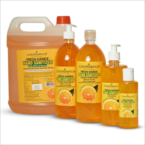 Orange Hand Sanitizer - IPA Based Formula, Sizes 50ml to 5L | Kills 99.9% Germs, Softens Hands with Orange Extracts