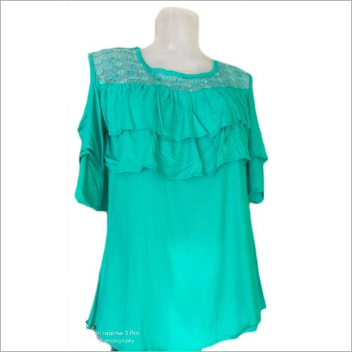 Girls Fancy Top - Cotton Fabric, Sizes S, M, L | Trendy Summer Wear with Soft, Textured Fabric for All-Day Comfort