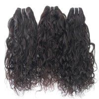 Natural  Curly Human Hair Machine Weft Tangle And Shedding Free