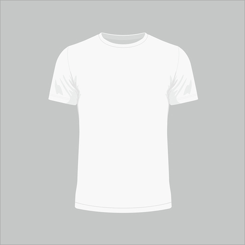 Mens White Round Neck T-Shirt