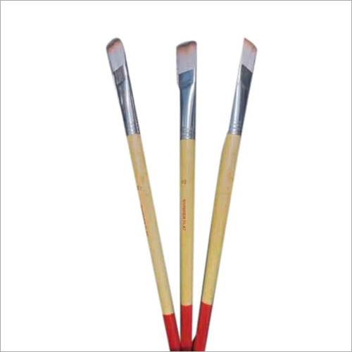 0 to 6 mm Artist Flat Paint Brush - Bristle & Nylon Materials, Yellow Wooden Handle | Ideal for Drawing and Wall Painting