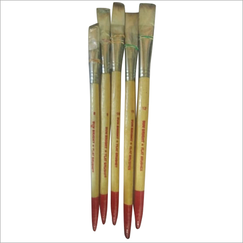 7 to 12 Artist Flat Paint Brush - Nylon Bristles Wooden Yellow Handle | Ideal for Watercolors Drawing & Wall Painting
