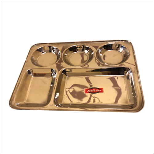 Zebraline Food Steel Plate - Stainless Steel Material | Unbreakable, Corrosion-Resistant, Traditional Design for Dish Serving