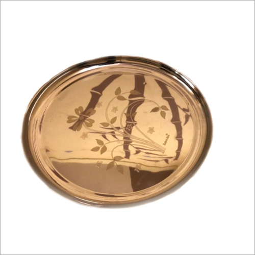 Steel Designer Plate - Stainless Steel, High Durability with Innovative Design for Serving Rice, Chapattis and More