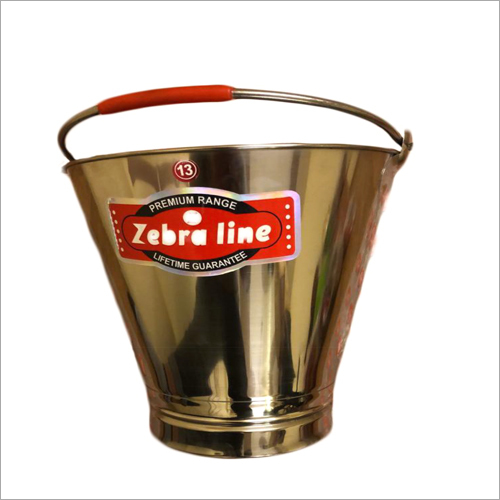Zebraline Stainless Steel Bucket - Stainless Steel, Polished Finish, Rust Proof | Durable, Unbreakable Design for Versatile Liquid or Granular Use