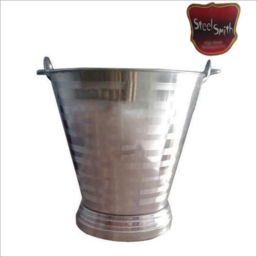 SS Polished Bucket - Stainless Steel 202 Grade, Rust Proof | Box Pack, Polished Finish for Enhanced Durability and Appeal