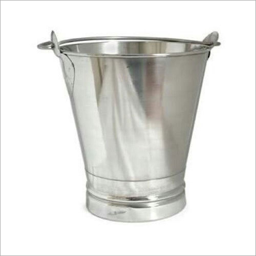 SS Water Bucket - Stainless Steel, 202 Material Grade, Polished Finish, Rust Proof, Box Pack