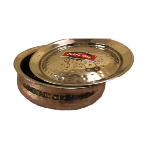Zebraline Hammered Handi - Stainless Steel Grade 304, Unbreakable and Durable Design, Polished Finish