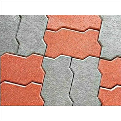 Red & Gray Concrete Zig Zag Paver Block