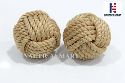 NauticalMart Set of Two Cabinet or Furniture Rope Knobs Nautical Decor