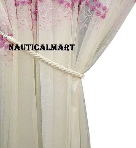 Nauticalmart Handmade Natural Cotton Cord Rope Curtain Tiebacks For Contemporary Design Rooms