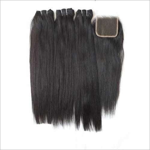 Unprocessed Straight Human Hair With Lace Closure