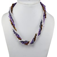 Multi Stone Chips Necklace Pg-131542 Size: 2.3x55