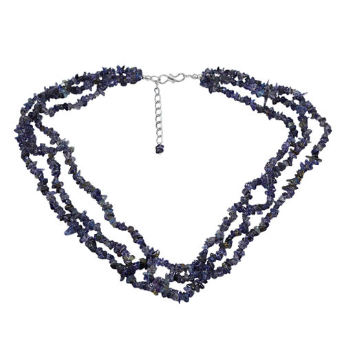 Iolite Gemstone Chips Necklace Pg-131550 Size: 1.7X5