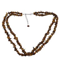 Tiger Eye Gemstone Chips Necklace Pg-131562 Size: 2.1x51.3