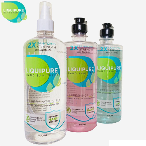 500 ML Hand Sanitizer - Alcohol Based Solution Transparent | Anti-Bacterial Formula Prevents Skin Dryness Premium Fragrance