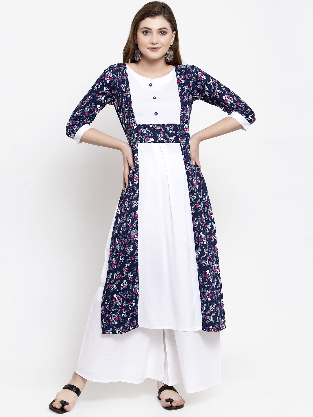 Rayon Printed Kurta With Palazzo Set