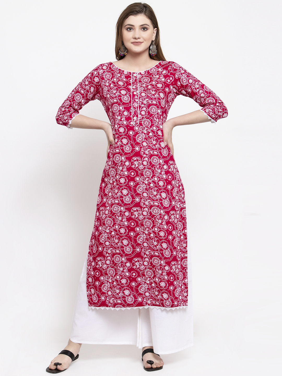 Rayon Designer Kurta With Palazzo Set