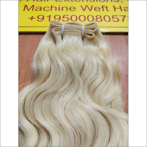 Blonde Weft Hair Extensions Application: Profesional