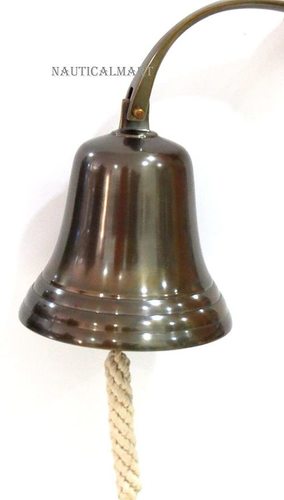 Brass Nautical Antique Ship Bell 8" Wall Hanging Nautical Decor Door Bells By Nautical Mart Inc.