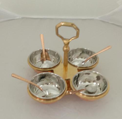 4 Pcs Pickle Set Steel Copper & Brass