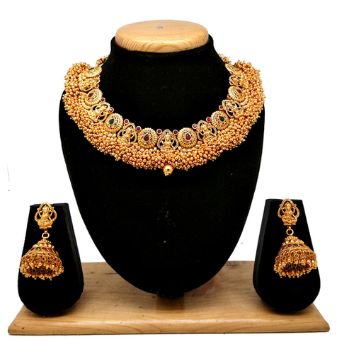 Traditional design temple jewellery necklace set