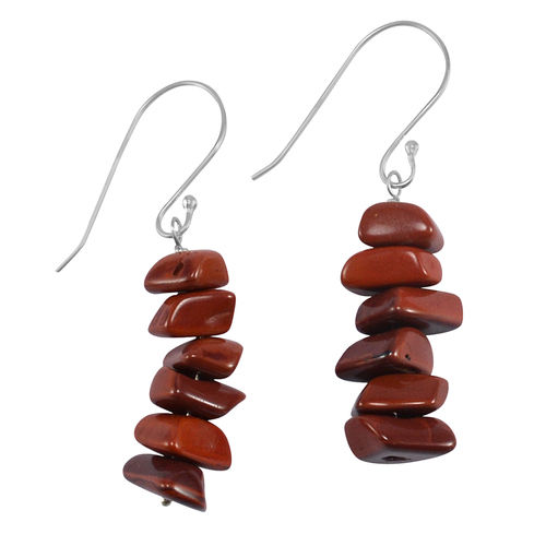 Red Jasper Gemstone Silver Earring PG-133377