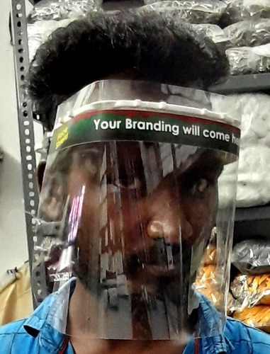 Face shield with branding