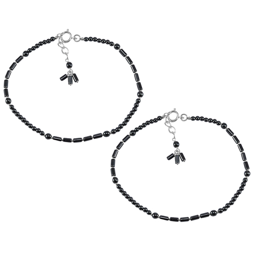 Hematite Gemstone Silver Anklet Pg-133388 Gender: Women