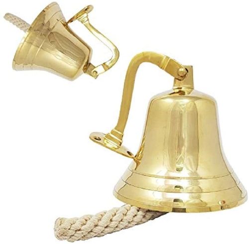 6" Polished Brass Dinner Bell - Nautical Ship By Nautical Mart Inc.