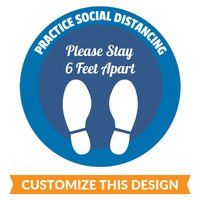 Customized Social Distancing Sticker With Anti Skid Lamination