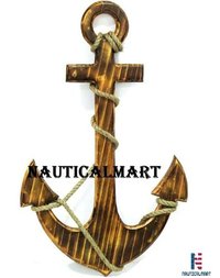 Brown Nauticalmart 24' Wooden Boat Anchor With Crossbar Wall Decor Home Decor