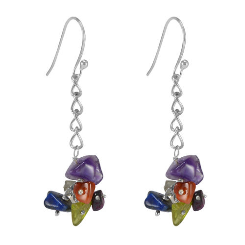 Multi Gemstone 925 Sterling Silver Earring Pg-155833 Gender: Women