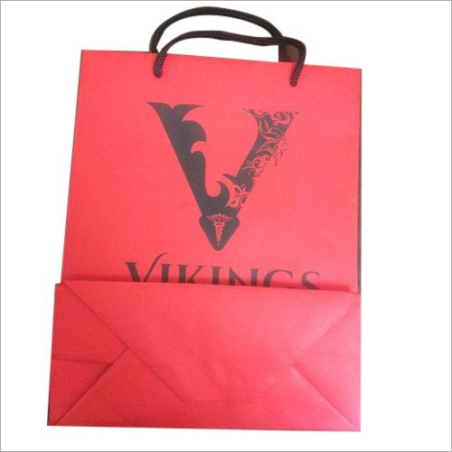 Designer Printed Paper Bag - Kraft Paper Different Sizes Available | Red Color Customized Designs Logos Patterns
