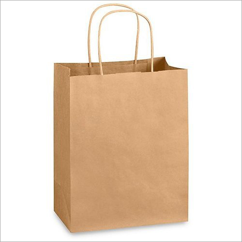 Rectangular Plain Brown Paper Bag - Kraft Paper, Various Sizes Available, Brown Color, Customizable Designs, Logos, and Patterns