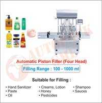 Automatic Hand Sanitizer Filling Machine (4 Head) / 4 Head Pneumatic Piston Filler