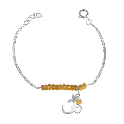 Citrine Gemstone Silver Bracelet Pg-155894 Gender: Women