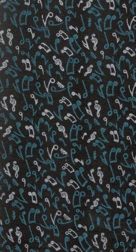 Musical Printed Oxford Duck (Black/Turquoise/White)