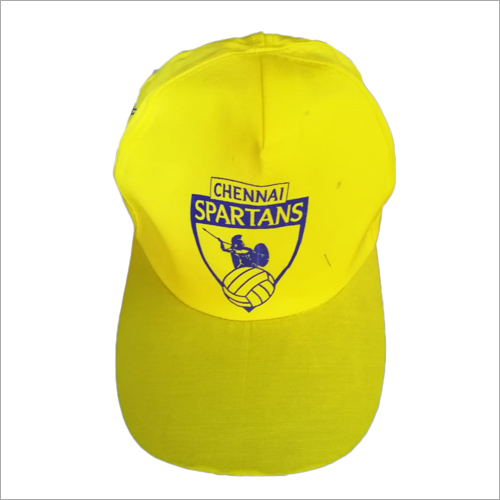 Yellow Printed Caps - Cotton and Polyester Blend Standard Size Customizable Logo Stylish Printed Pattern
