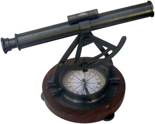 Alidade Theodolite Compass - Wooden Base Outdoor Camping Gear