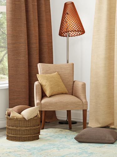 Curtain Fabric - 100% Polyester, 48" Wide Woven Jacquard in Multi-Color for Houses, Restaurants, Cafes, Hotels, Bars, Offices 300 Gram Weight