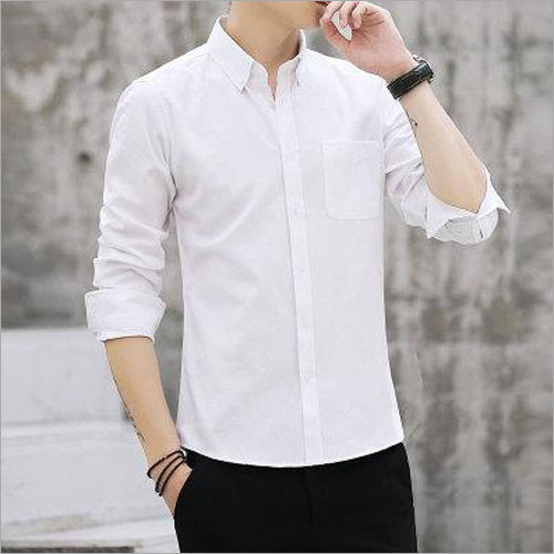 White Men Casual Shirt