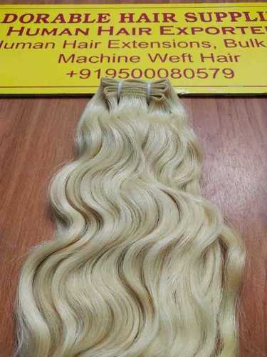 Blonde Weft Indian Human Hair Extensions