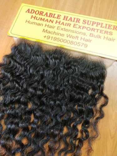 13" X 4" Raw Indian hair Frontal Natural Curly