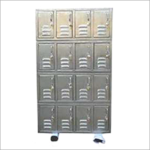 Steel Locker - Stainless Steel, Height 6-7ft, Silver Color, 16 Lockers, Key Lock | Ideal for Office, School, Banks
