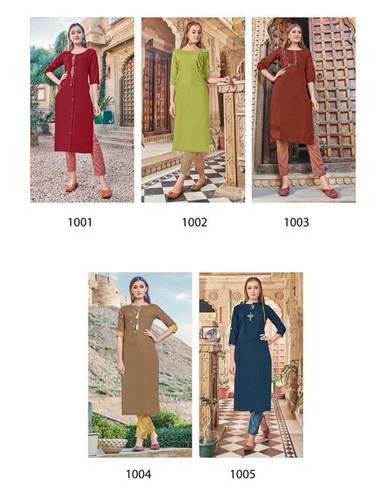 Spring Senorita Hand Embroidery Wholesale Kurti