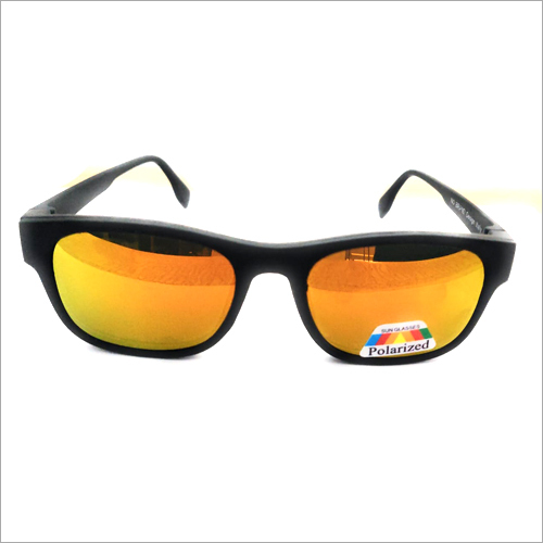 Color Sunglasses - Plastic Frame Black | Fashion Eye Protection for Children Men & Women with Stylish Orange Lenses