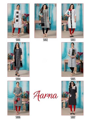 Aarna Manas Handloom Cotton Designer Kurtis - Premium Handloom Cotton, Size M(38), L(40), XL(42), XXL(44) | Ideal for Ladies in Rainy, Spring, Summer, and Winter Seasons